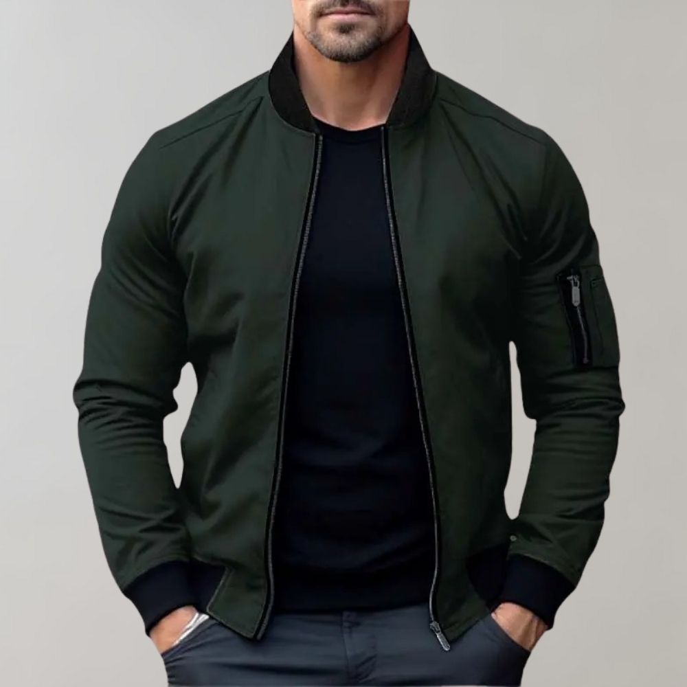 Blouson bomber léger zippé noir