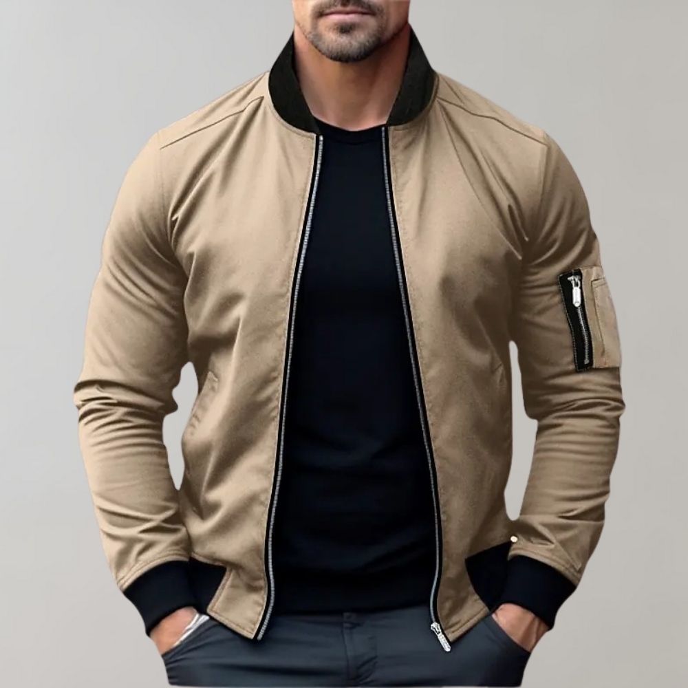 Blouson bomber léger zippé noir