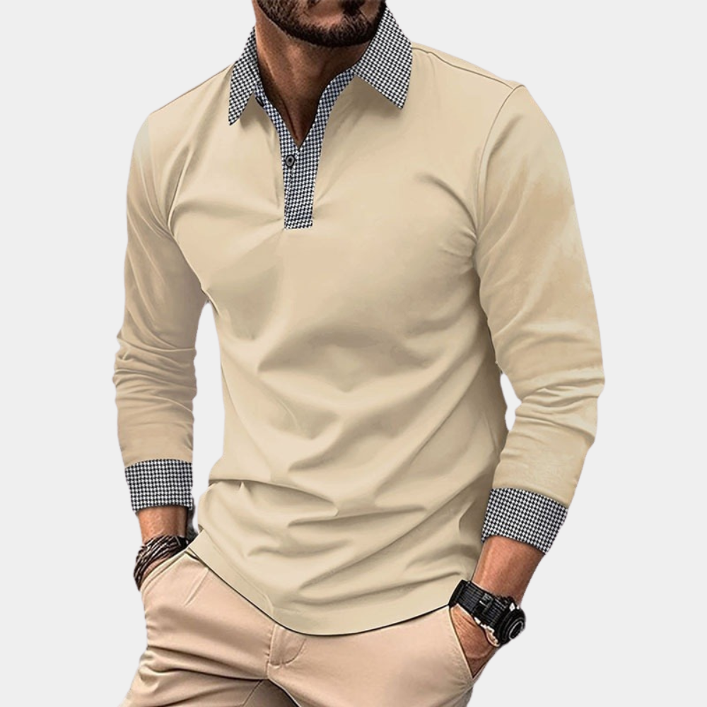 Polo manches longues coupe décontractée au style intemporel homme – Temple