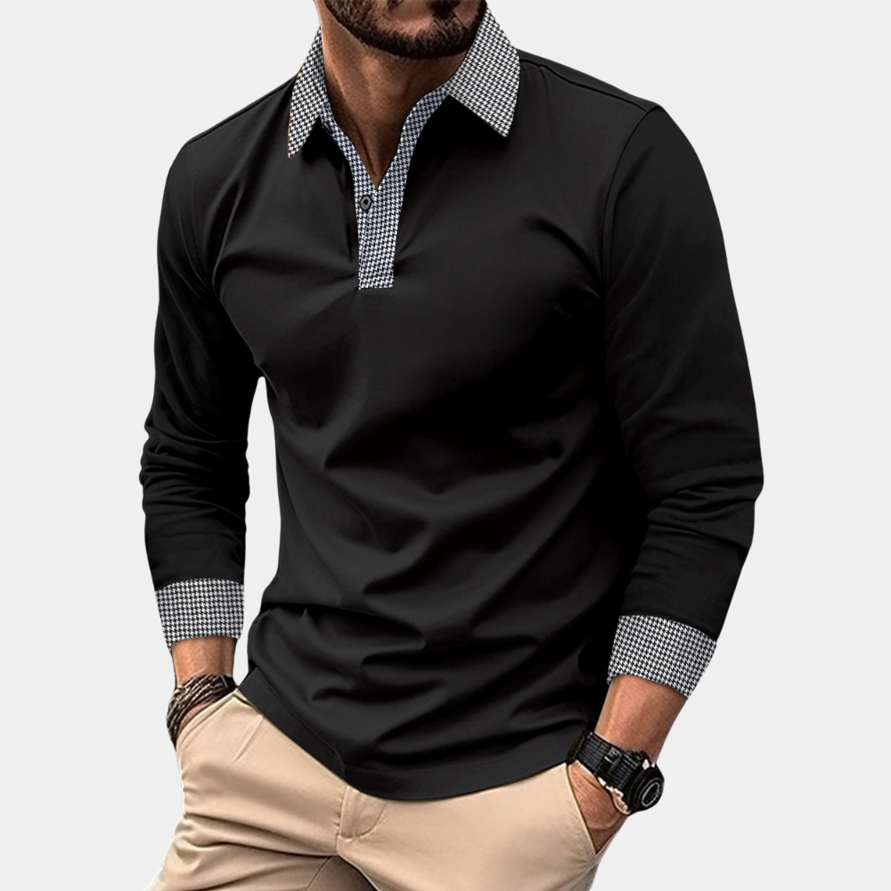 Polo manches longues coupe décontractée au style intemporel homme – Temple