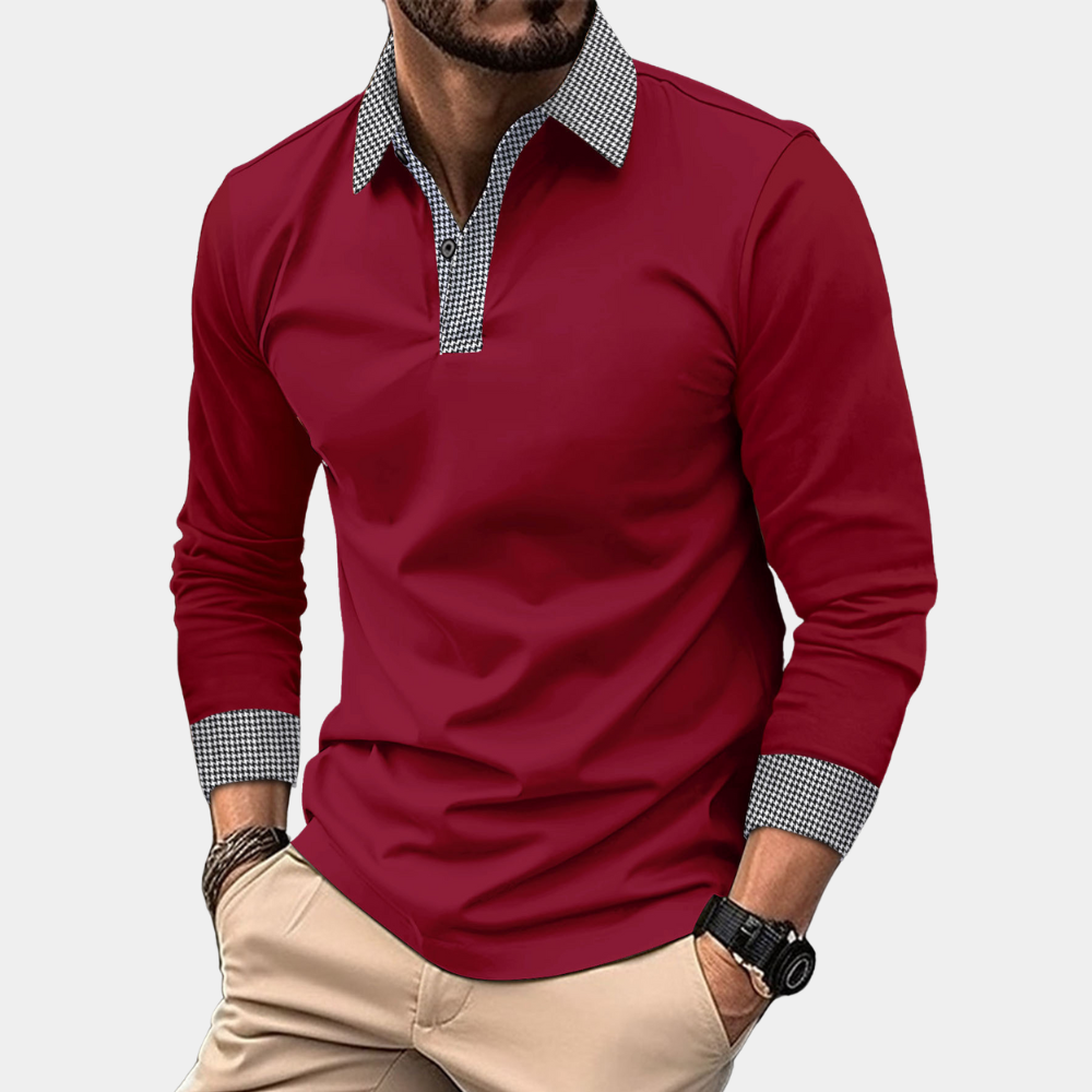 Polo manches longues coupe décontractée au style intemporel homme – Temple
