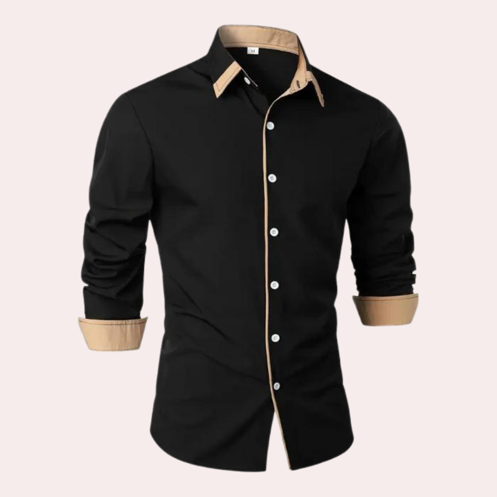 Chemise slim liserés contrastés col intérieur finition soignée homme – Auvers