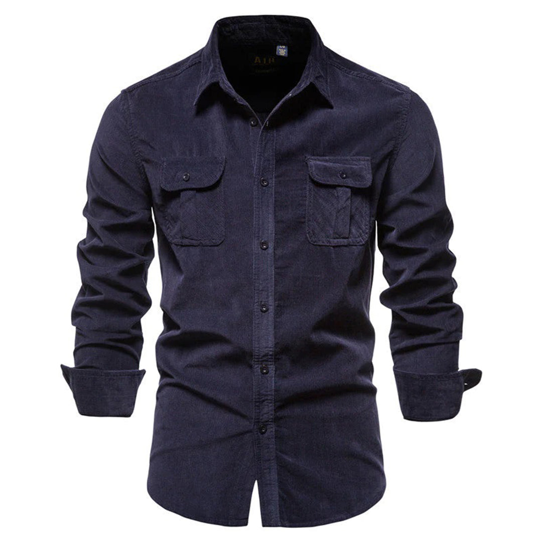 Chemise en velours décontractée coupe soignée pour la mi-saison homme – Landerneau