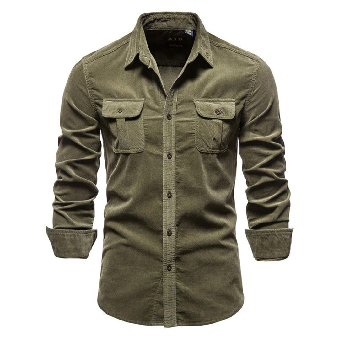Chemise en velours décontractée coupe soignée pour la mi-saison homme – Landerneau
