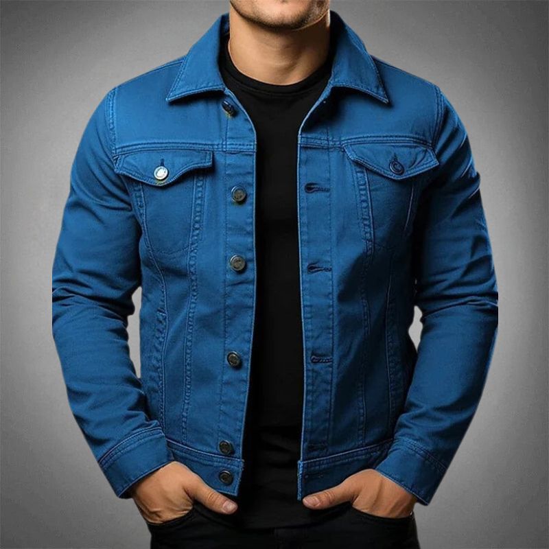 Veste en jean moderne coupe actuelle décontractée homme – Rochecorbon