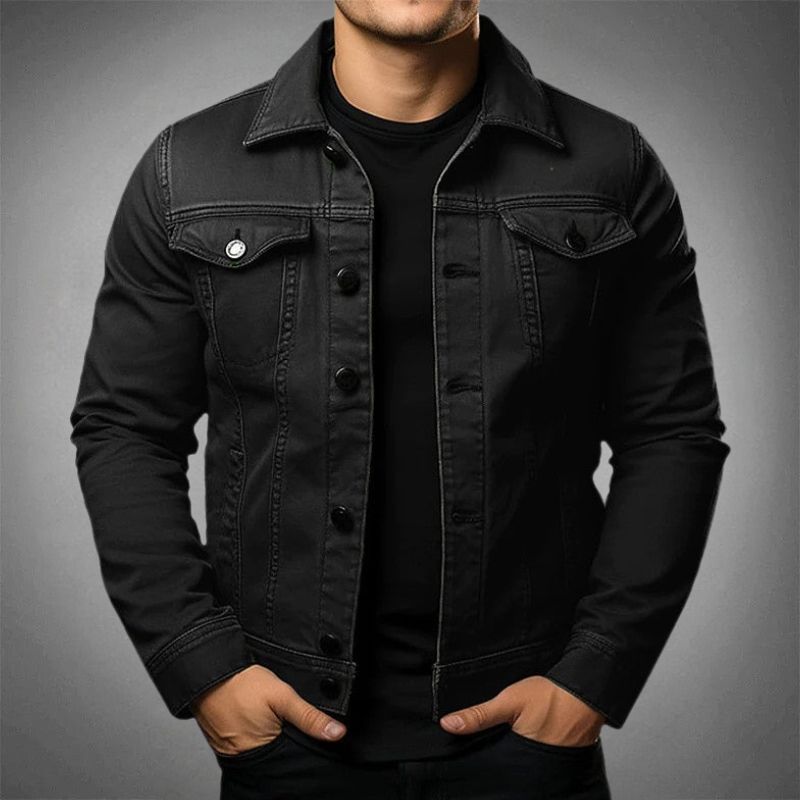 Veste en jean moderne coupe actuelle décontractée homme – Rochecorbon
