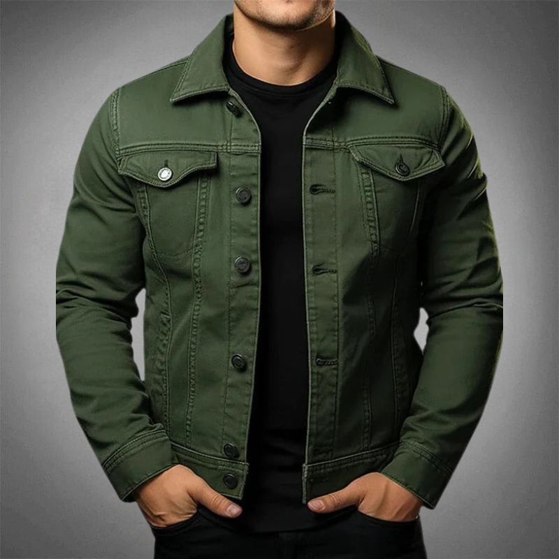 Veste en jean moderne coupe actuelle décontractée homme – Rochecorbon