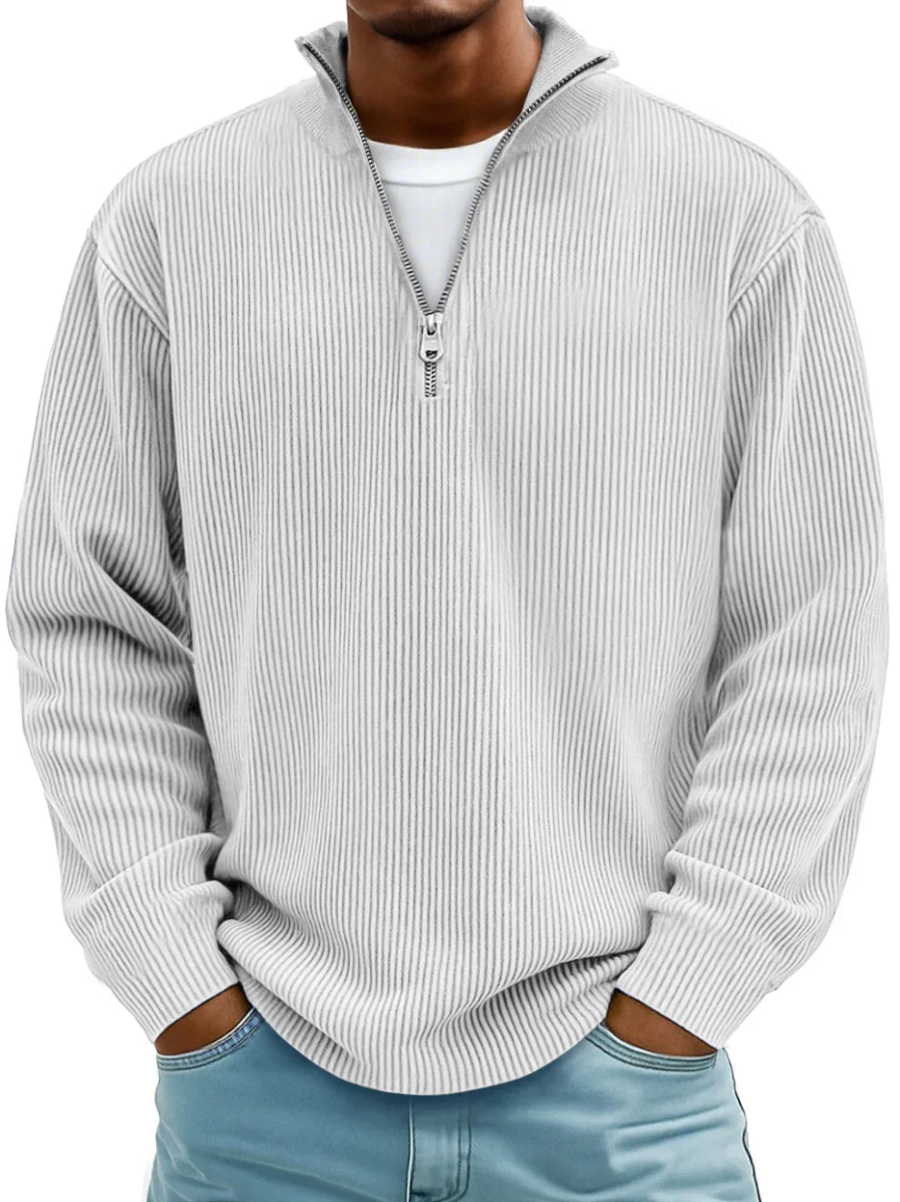 Pull zippé en maille coupe confortable au style intemporel homme – Vence