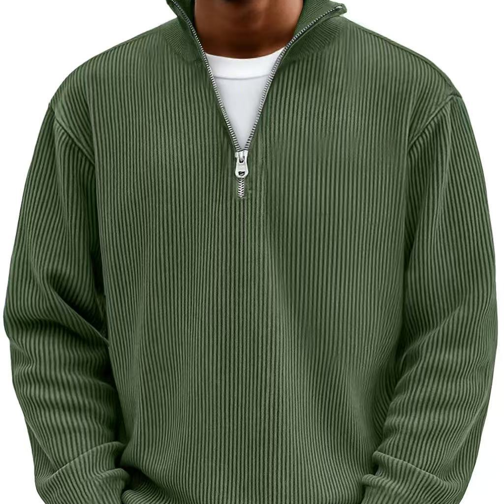 Pull col zippé en maille structurée