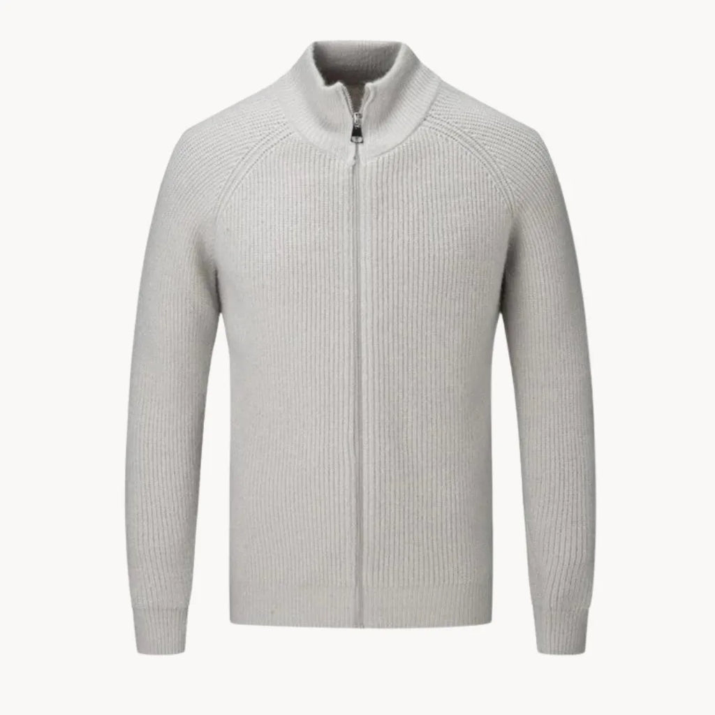 Cardigan en cachemire à col montant et zip intégral douceur raffinée homme – La Tremblade