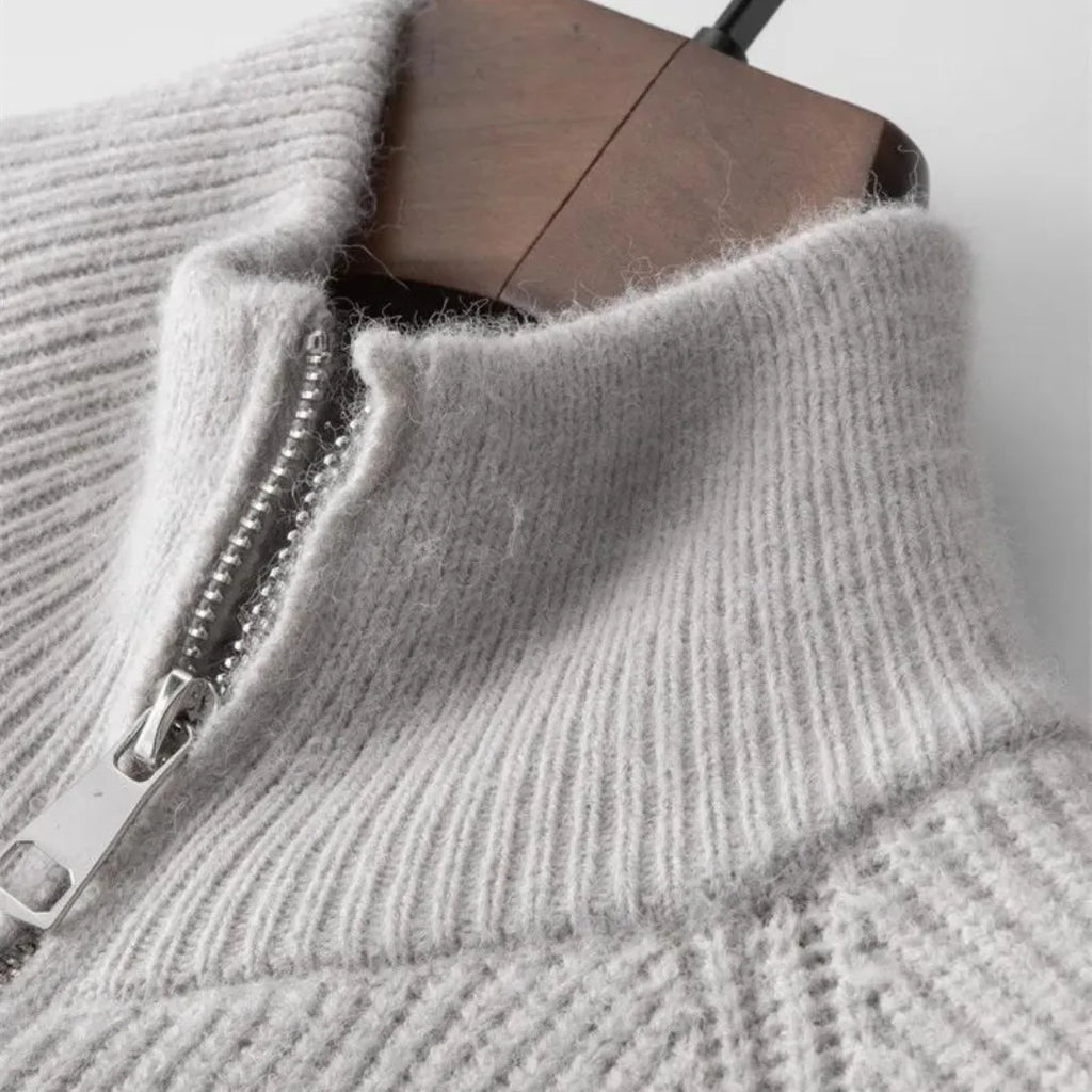 Cardigan en cachemire à col montant et zip intégral douceur raffinée homme – La Tremblade