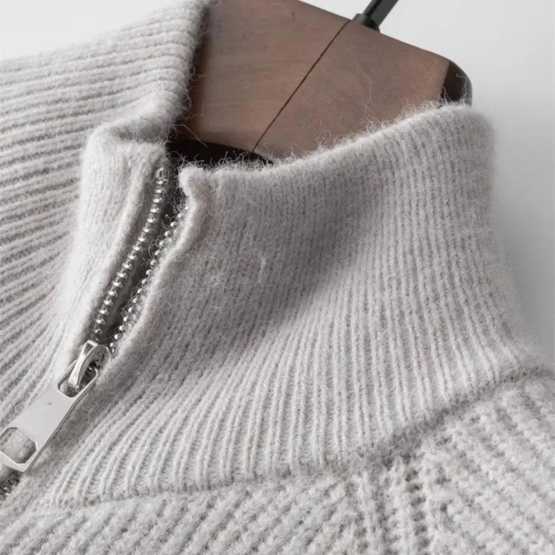 Cardigan en cachemire à col montant et zip intégral douceur raffinée homme – La Tremblade