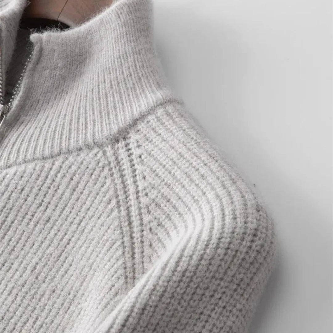 Cardigan en cachemire à col montant et zip intégral douceur raffinée homme – La Tremblade