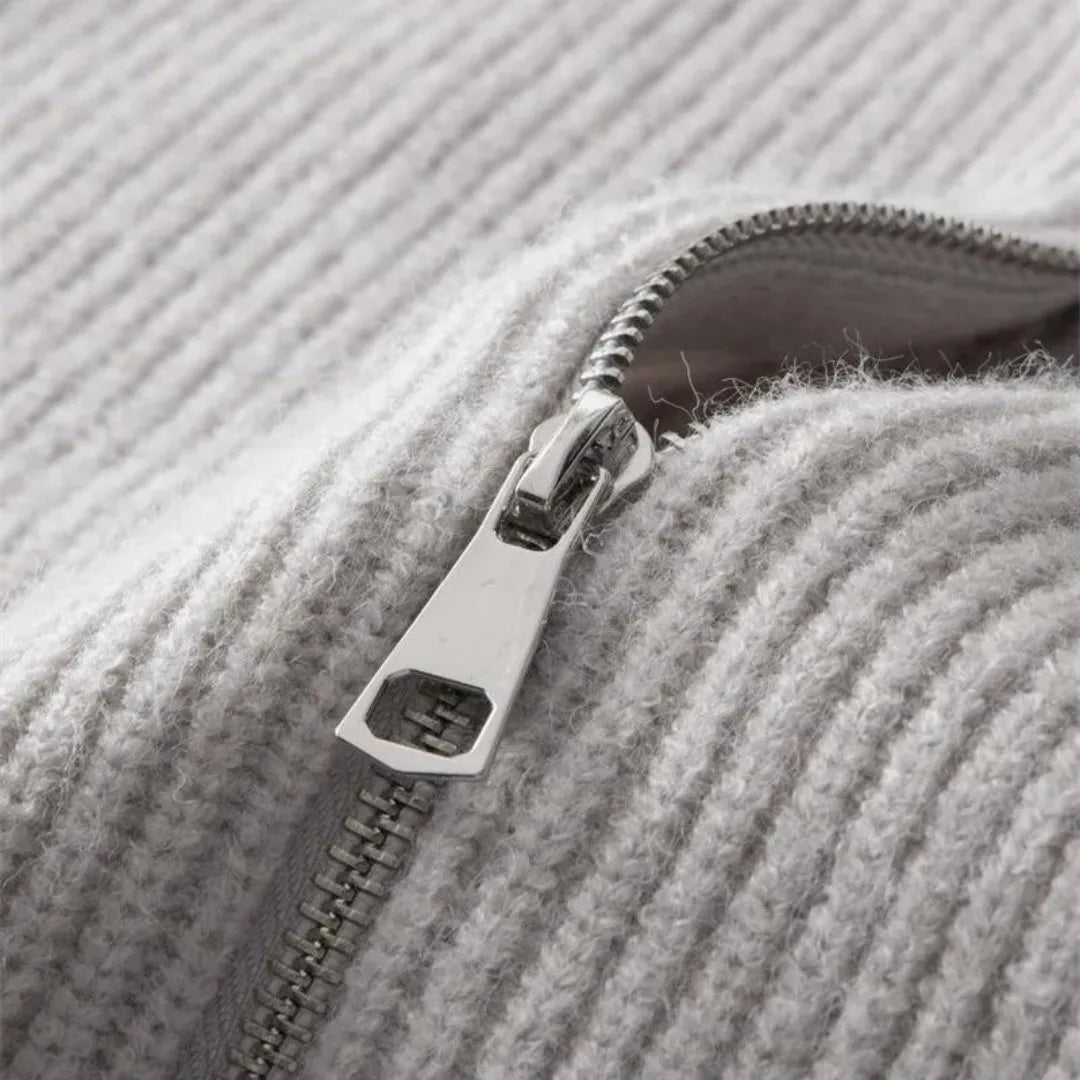 Cardigan en cachemire à col montant et zip intégral douceur raffinée homme – La Tremblade
