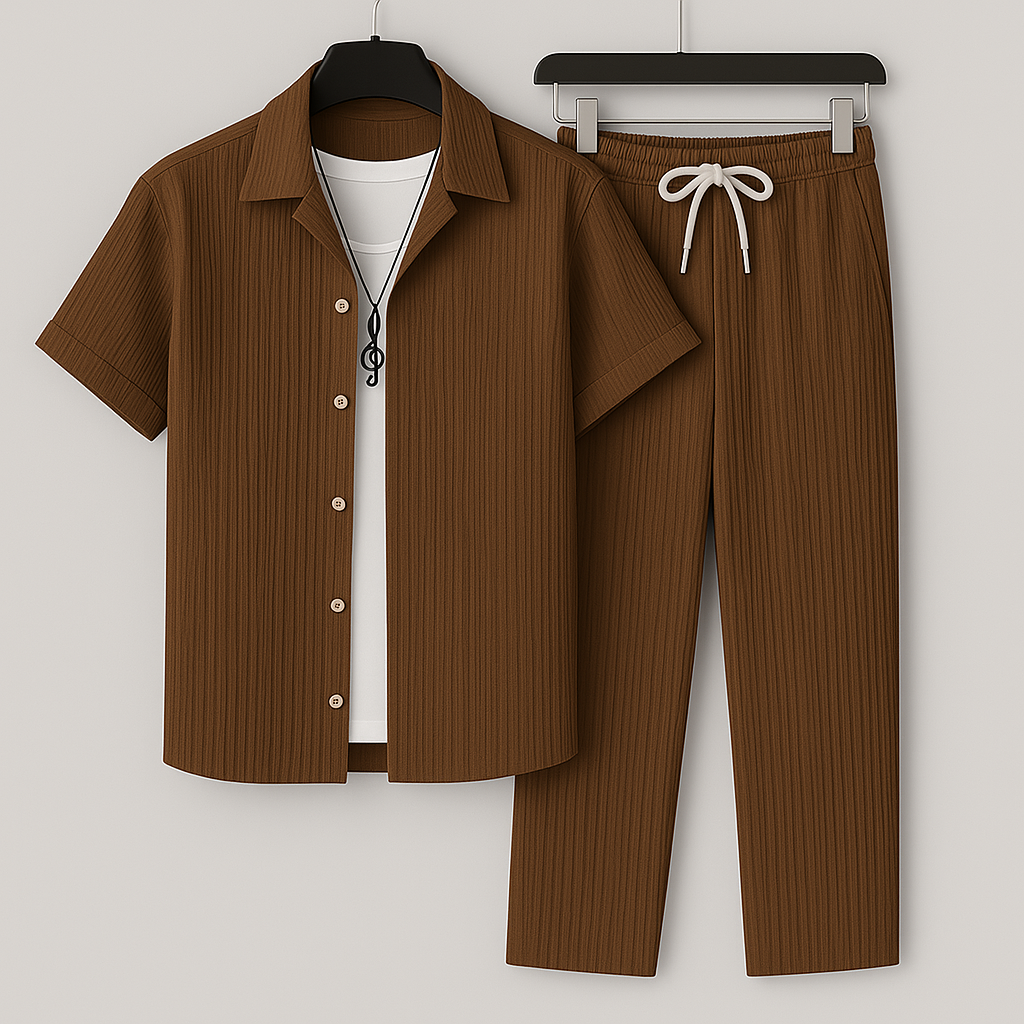 Ensemble deux pièces à texture plissée