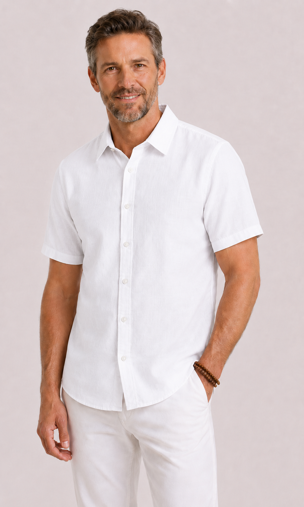 Chemise en lin et coton coupe classique pour journées chaudes homme – Ambès