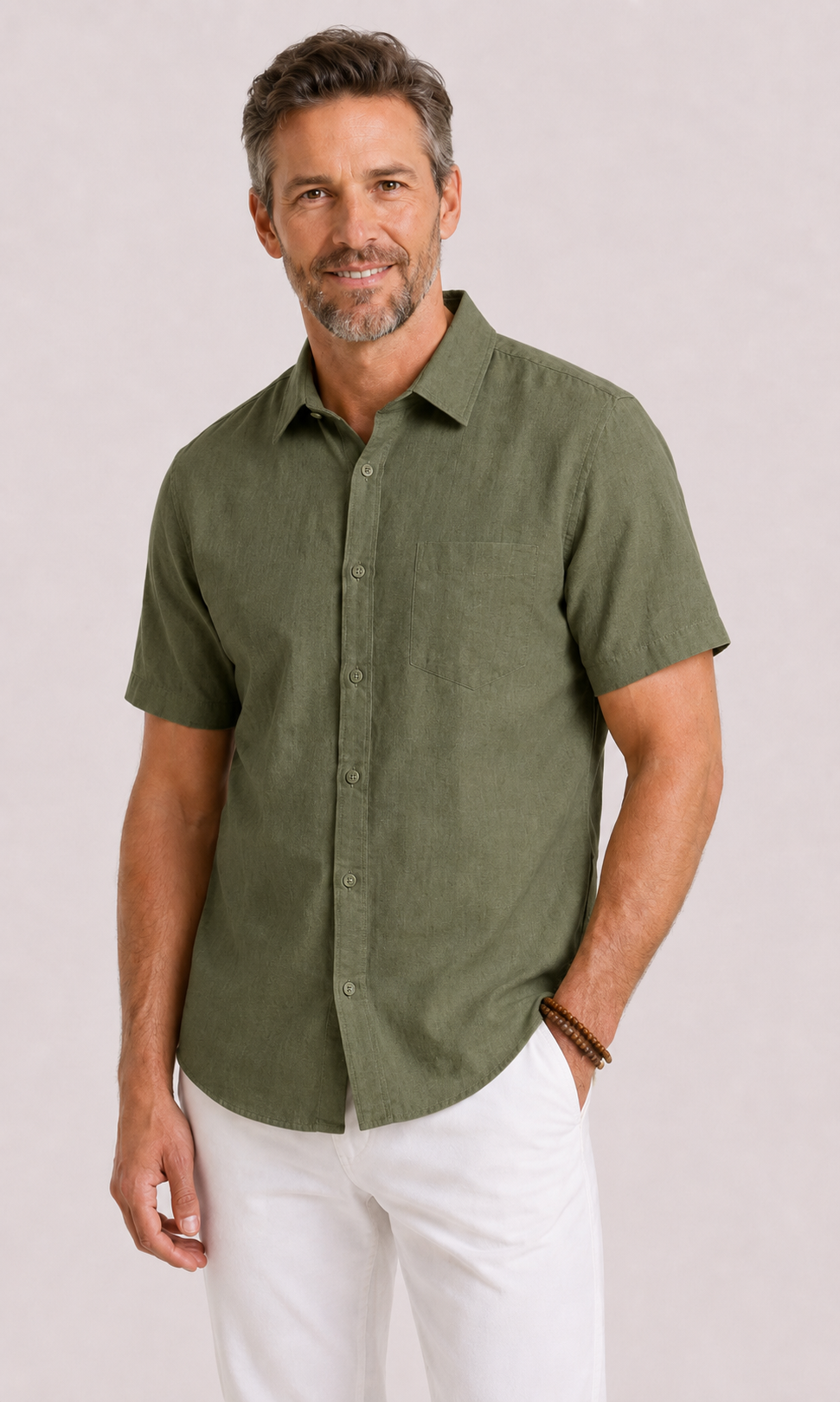 Chemise en lin et coton coupe classique pour journées chaudes homme – Ambès