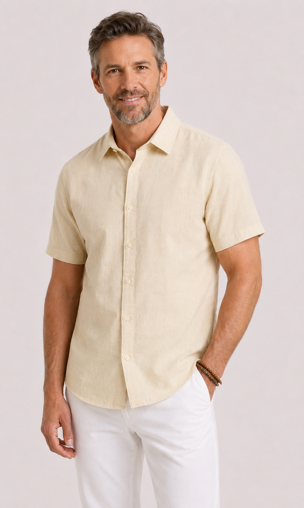 Chemise en lin et coton coupe classique pour journées chaudes homme – Ambès