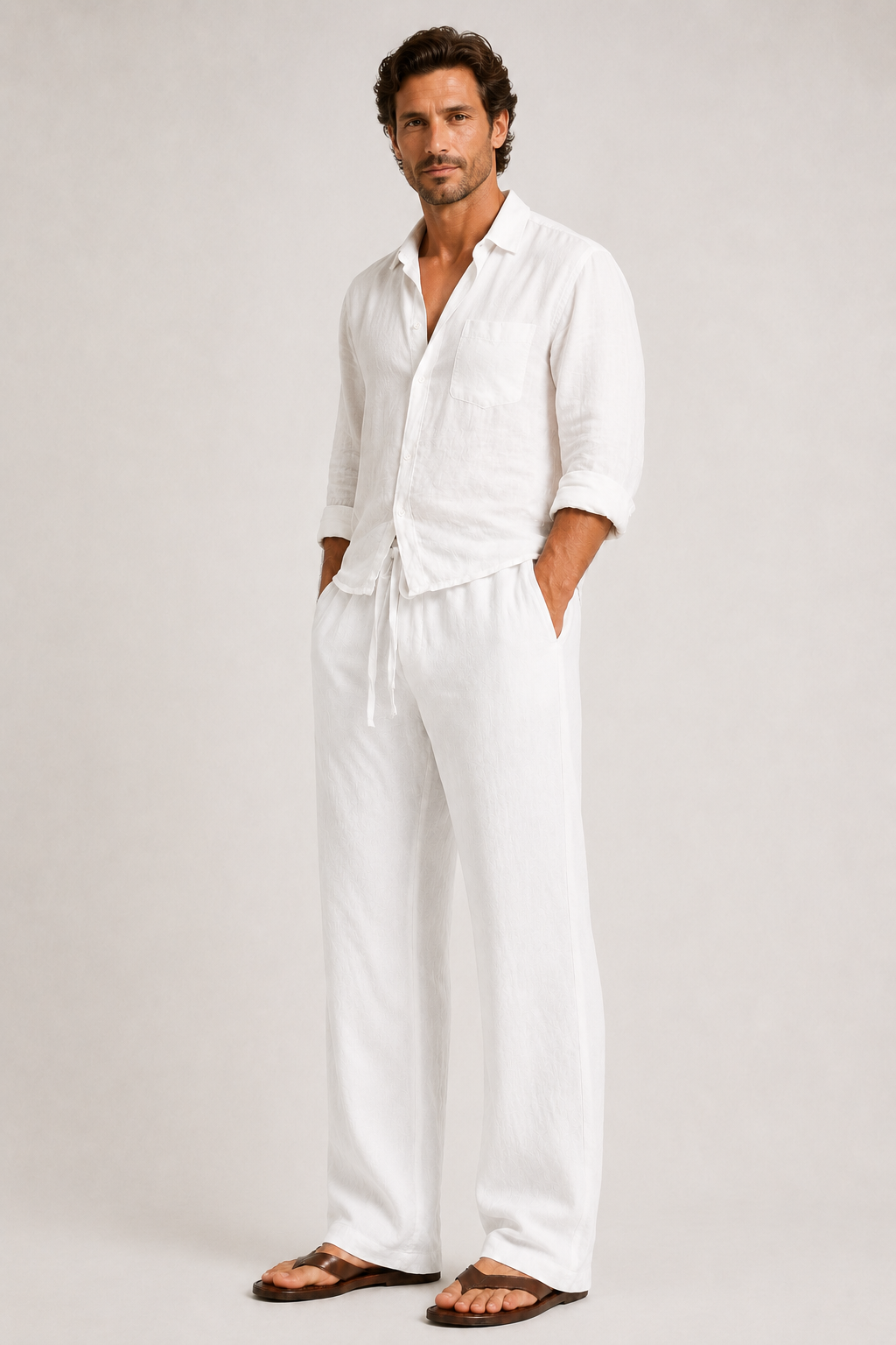 Pantalon en lin et coton léger coupe décontractée pour l'été homme – Molène