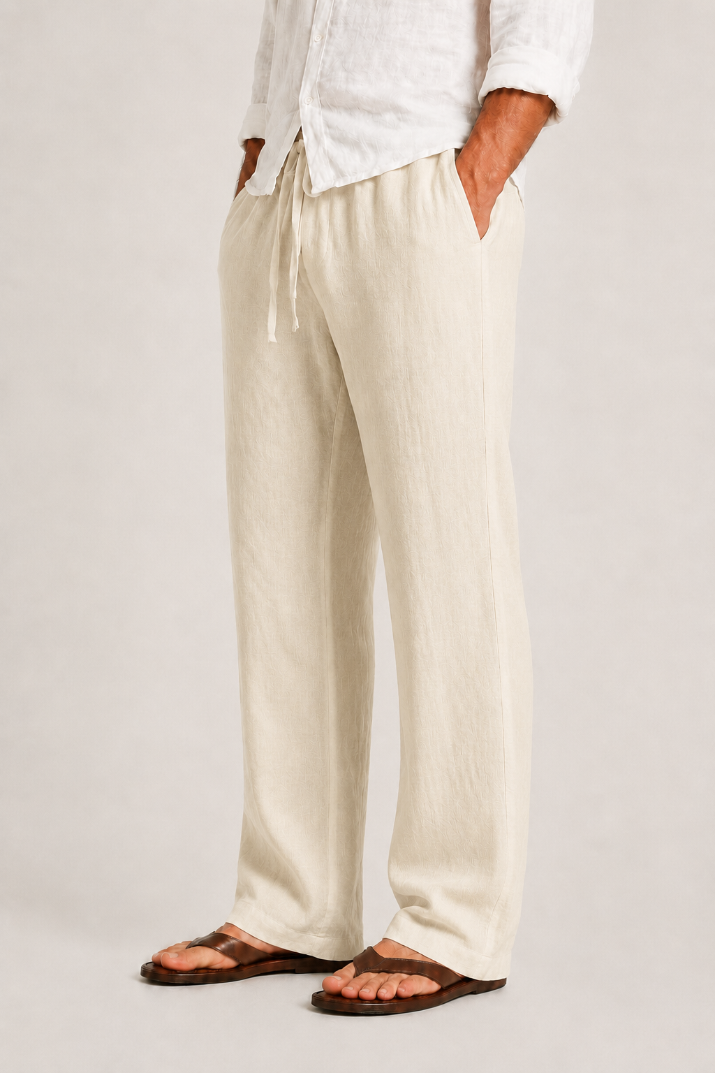 Pantalon en lin et coton léger coupe décontractée pour l'été homme – Molène