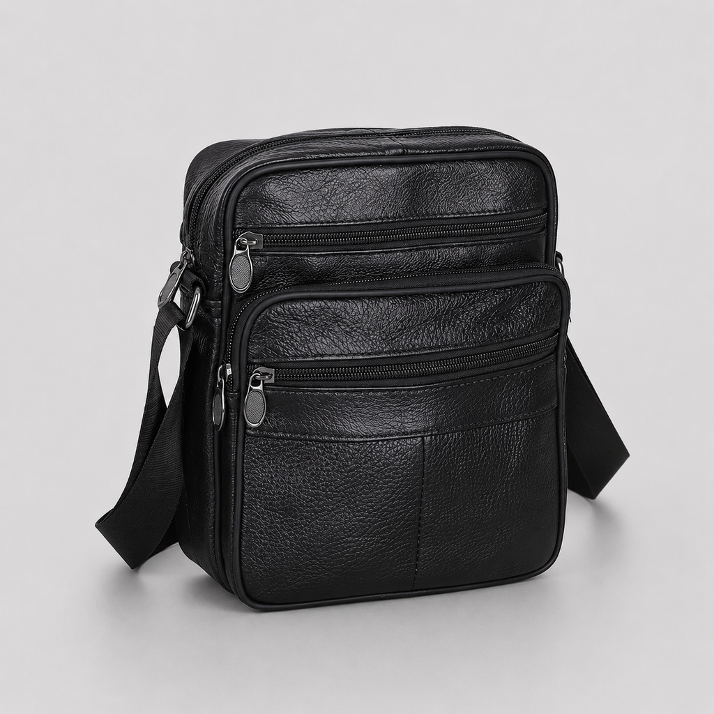 Sac porté épaule en cuir compact structuré style sobre et élégant homme – Auxerre