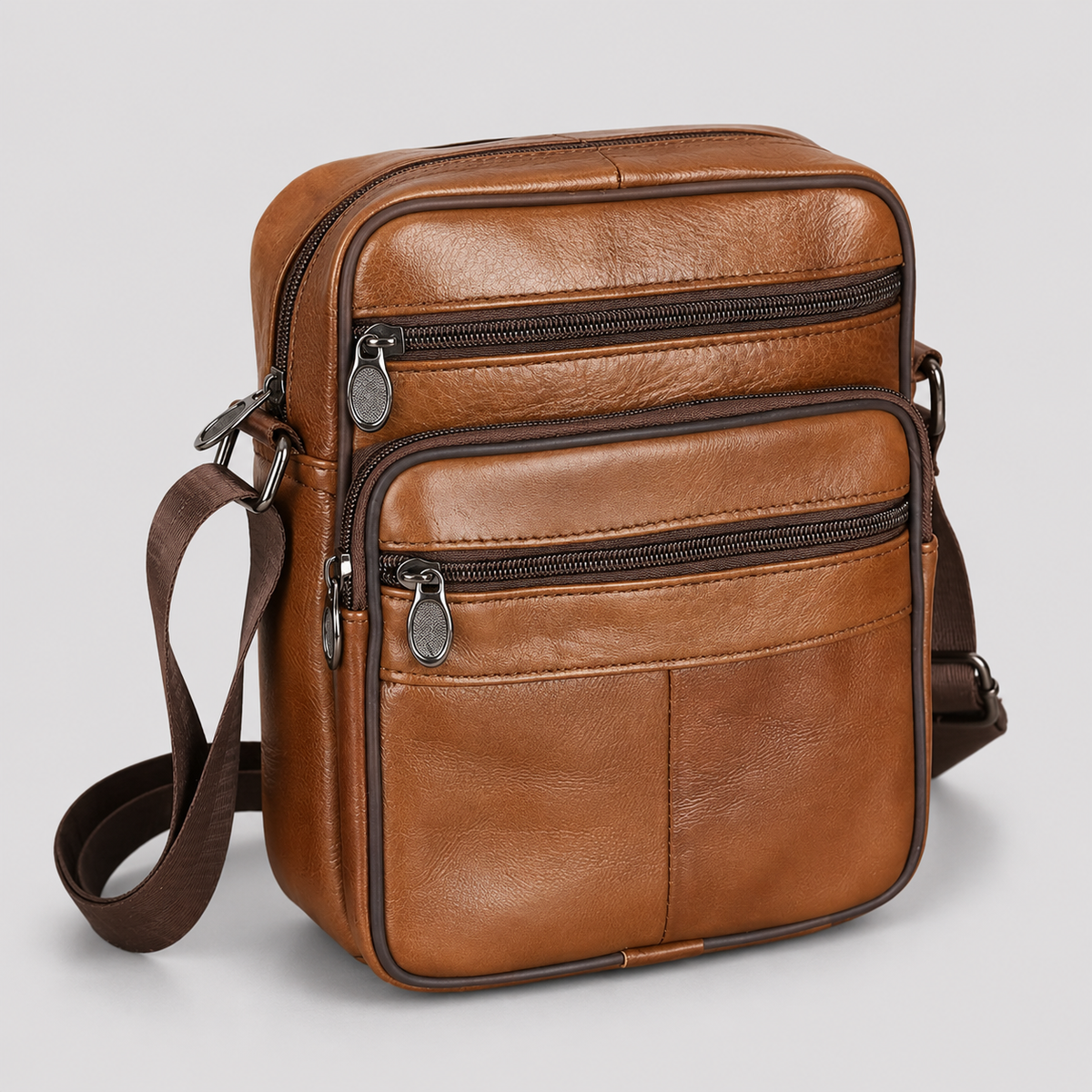 Sac porté épaule en cuir compact structuré style sobre et élégant homme – Auxerre