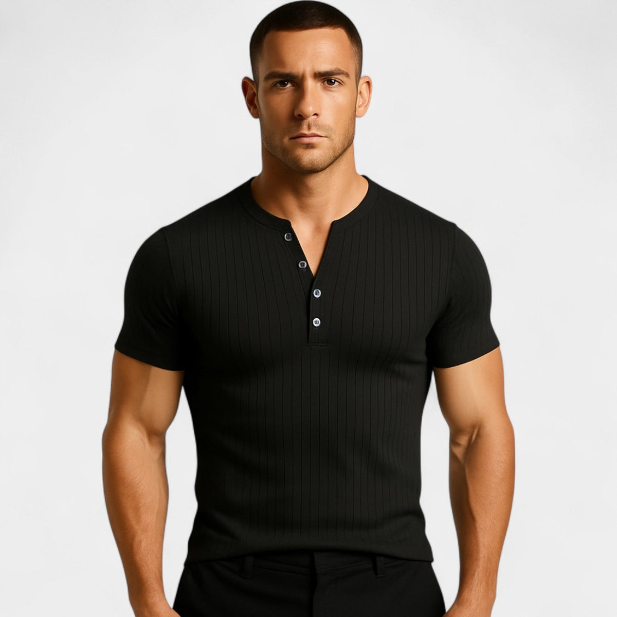 T-shirt en maille côtelée coupe ajustée à la finition soignée homme – Risoul