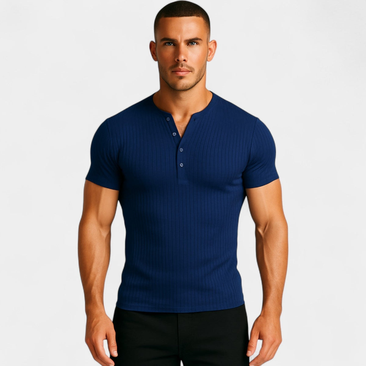 T-shirt en maille côtelée coupe ajustée à la finition soignée homme – Risoul