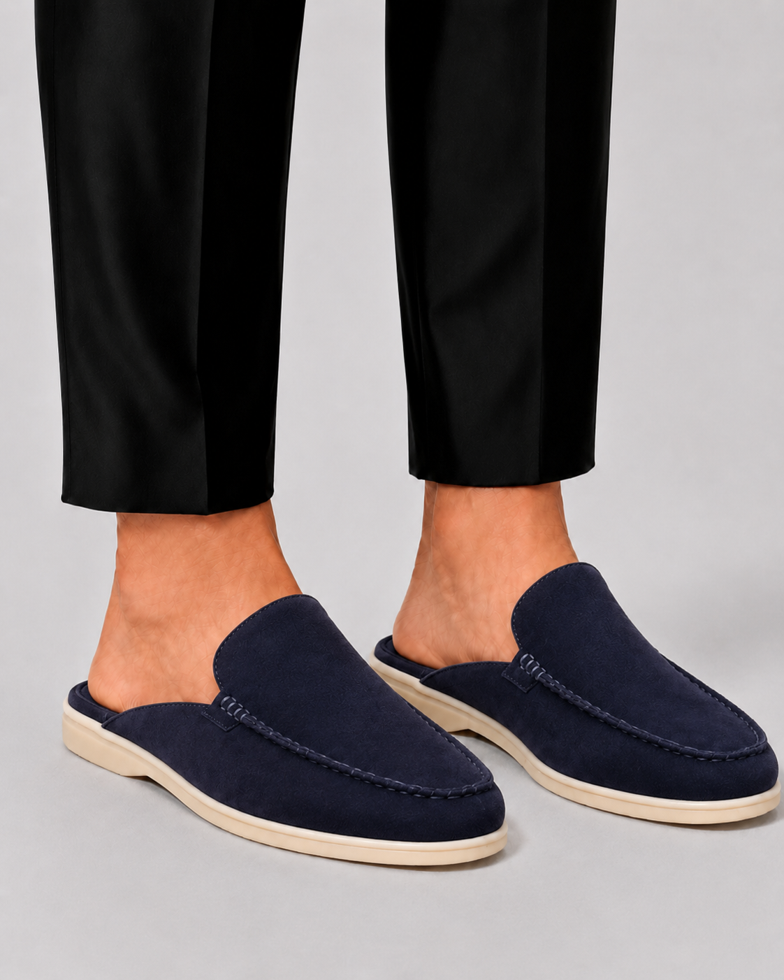 Mocassins mules à enfiler ligne épurée arrière ouvert homme – Vire