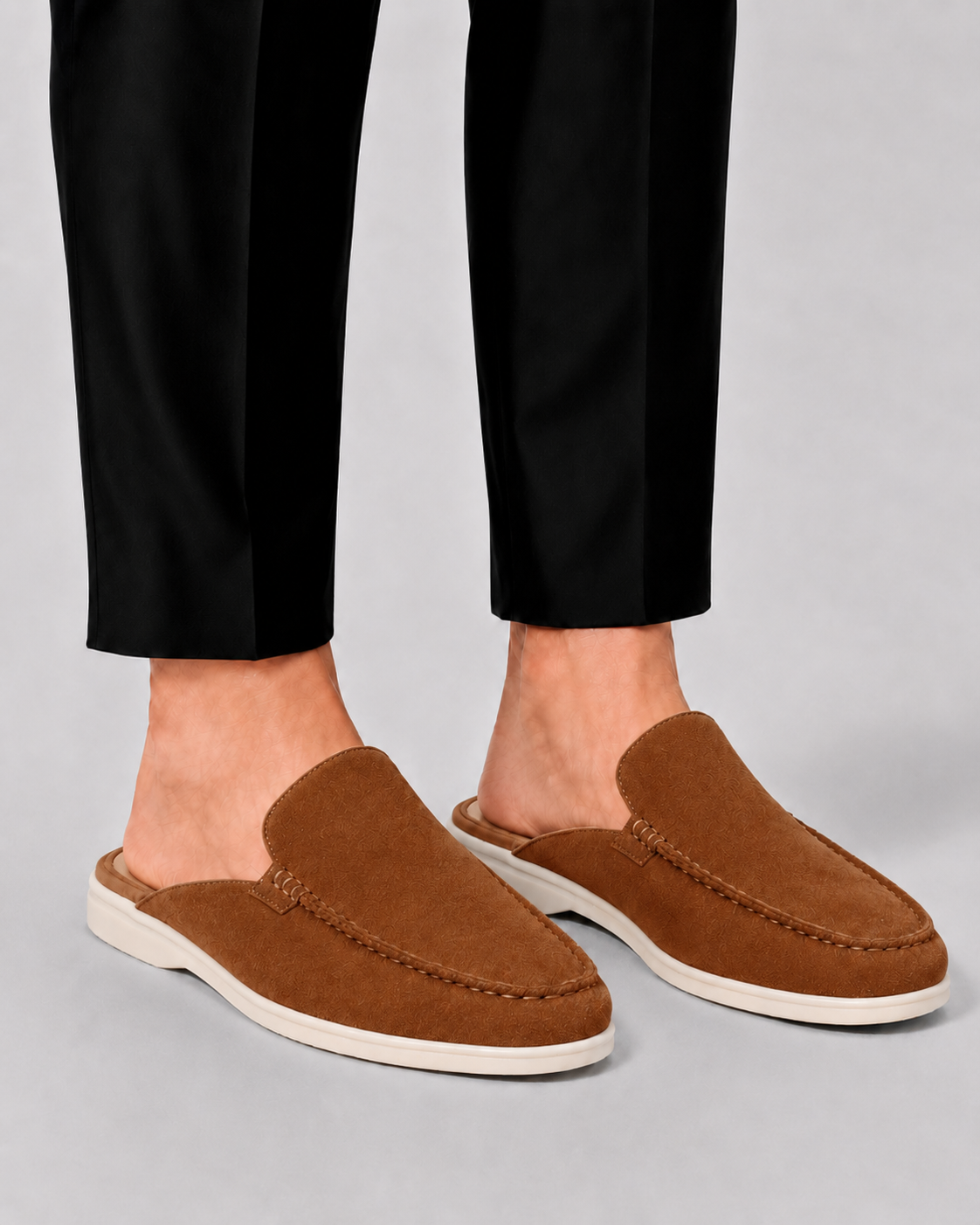 Mocassins mules à enfiler ligne épurée arrière ouvert homme – Vire