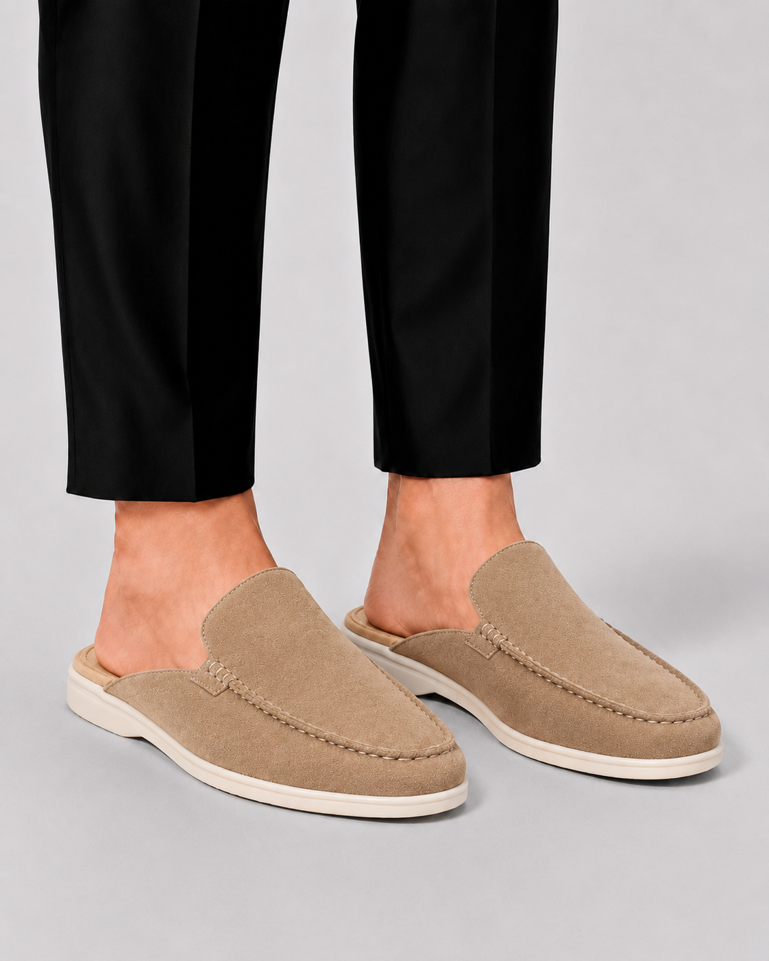 Mocassins mules à enfiler ligne épurée arrière ouvert homme – Vire