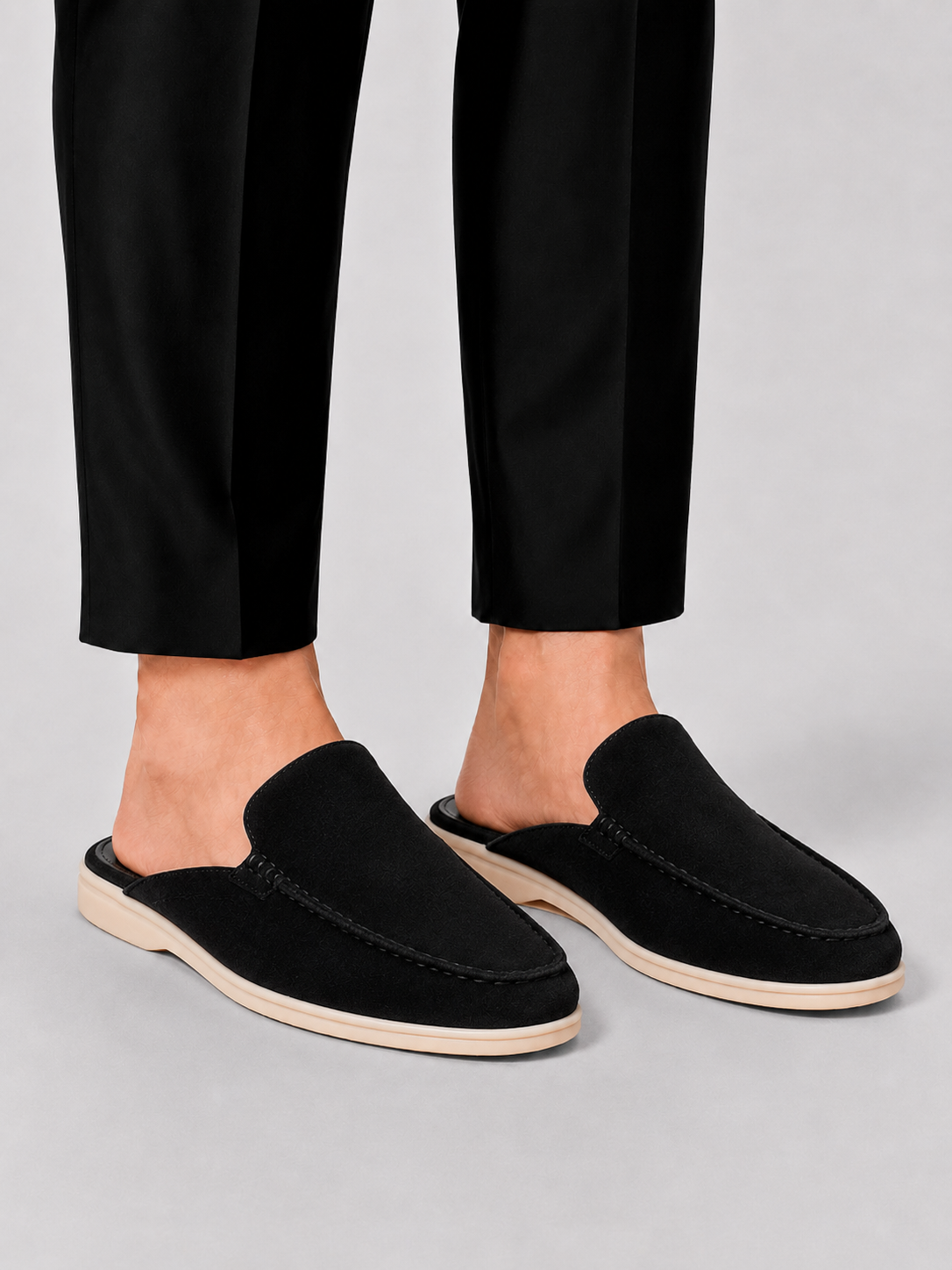 Mocassins mules à enfiler ligne épurée arrière ouvert homme – Vire