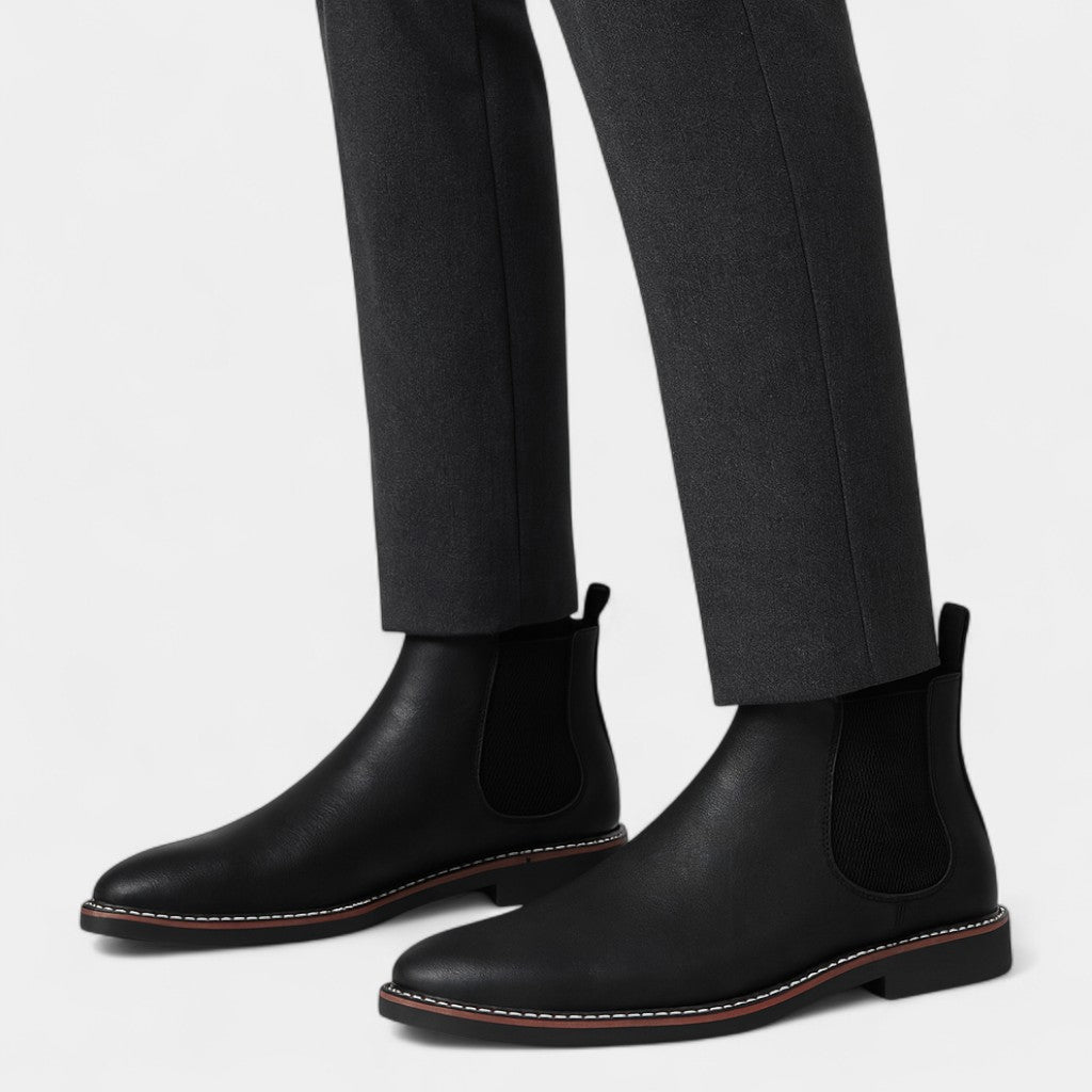Bottines Chelsea en cuir de vachette coupe élastique silhouette épurée homme – Pujols