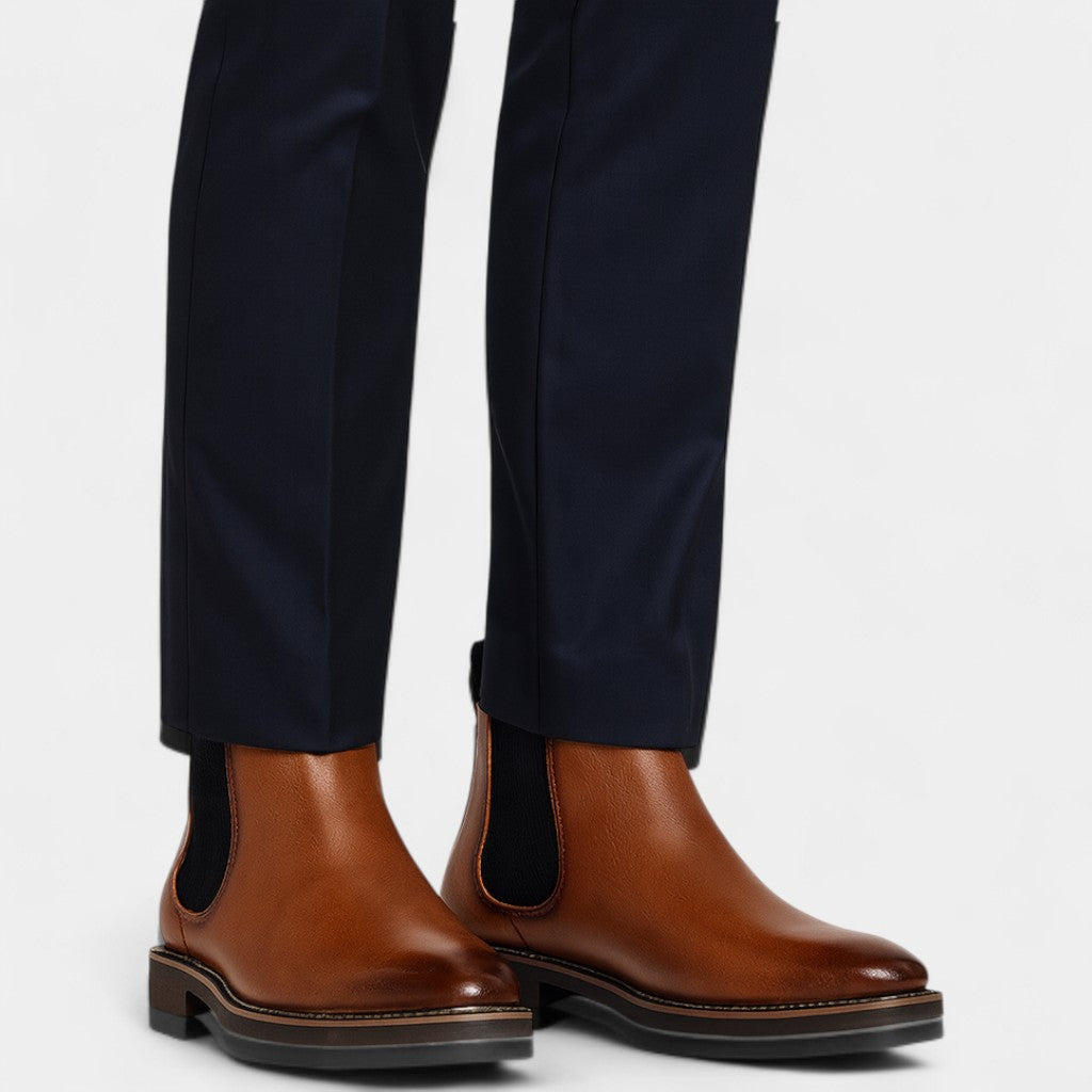 Bottines Chelsea en cuir de vachette coupe élastique silhouette épurée homme – Pujols