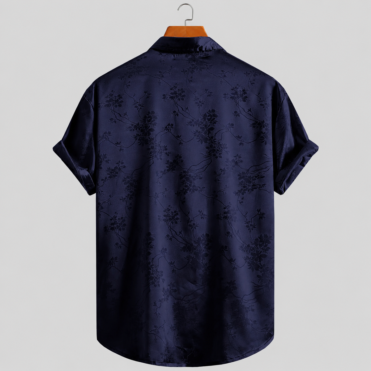 Chemise satinée à motif floral