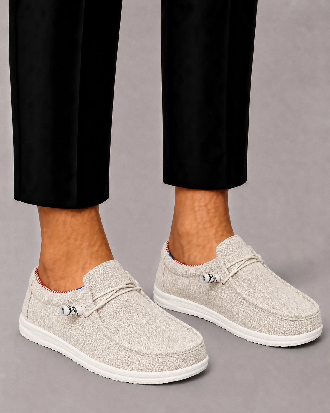 Mocassins en toile à enfiler légers respirants style décontracté homme – Verdelais