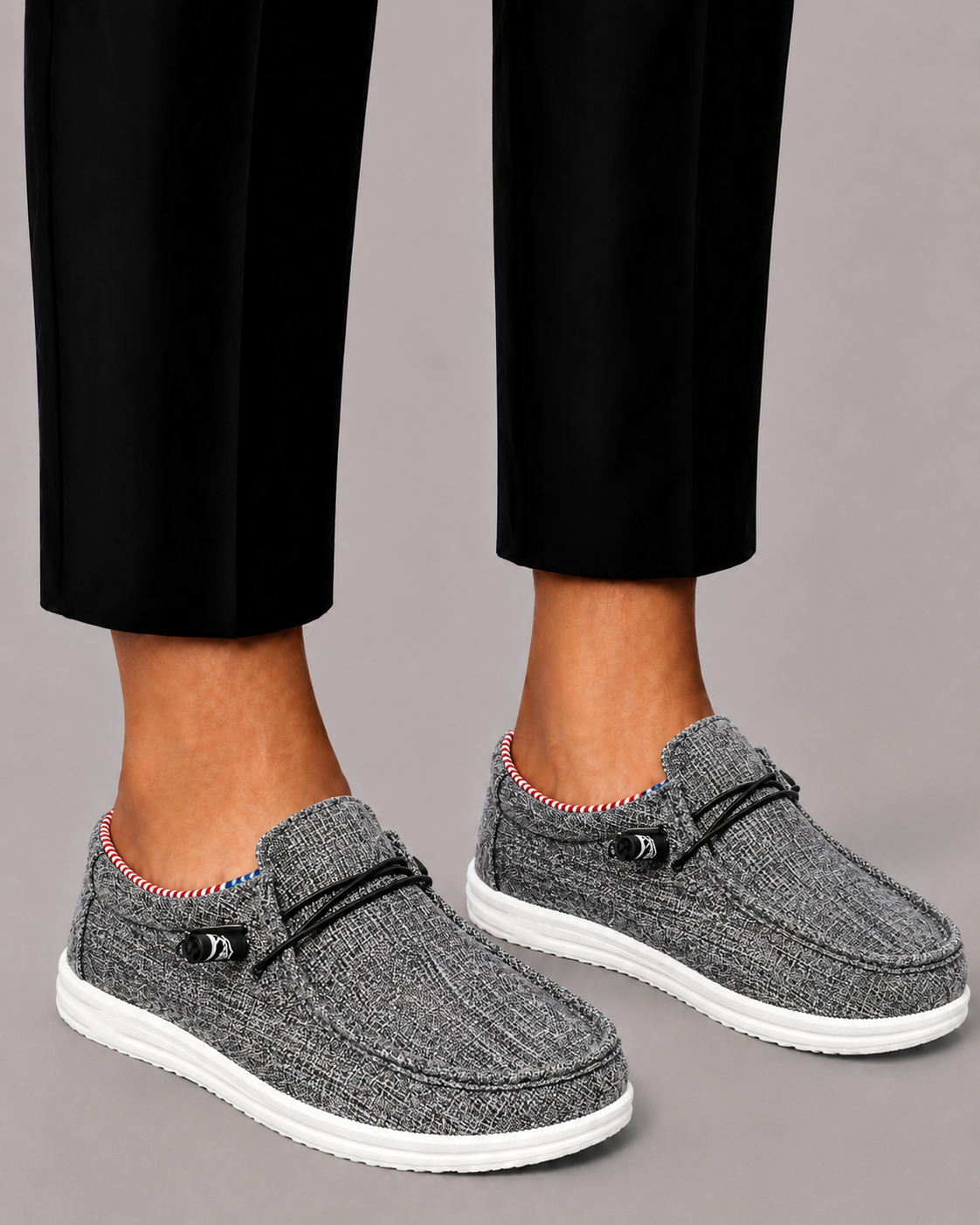 Mocassins en toile à enfiler légers respirants style décontracté homme – Verdelais