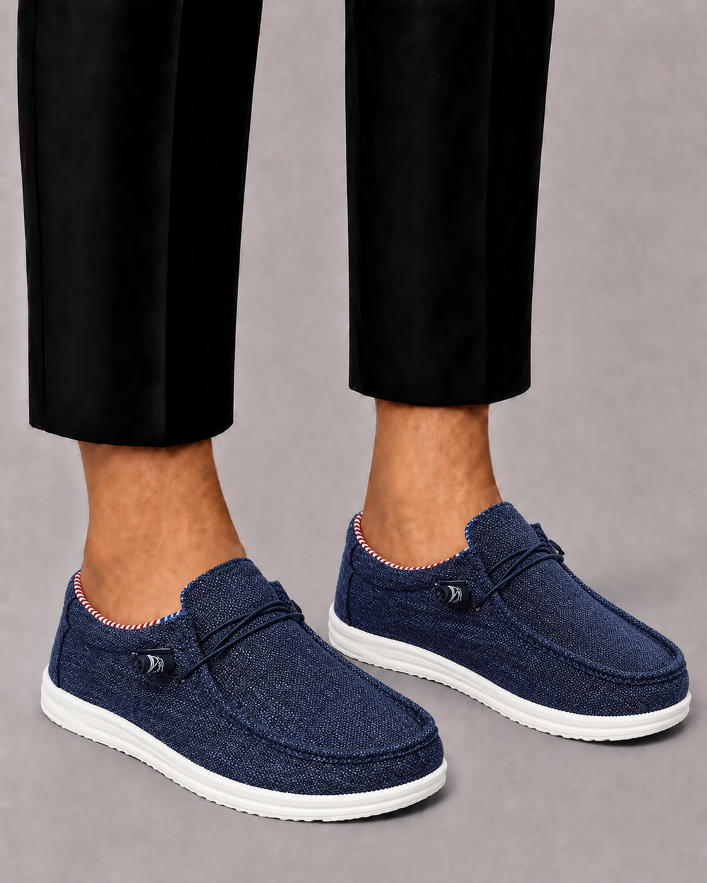 Mocassins en toile à enfiler légers respirants style décontracté homme – Verdelais