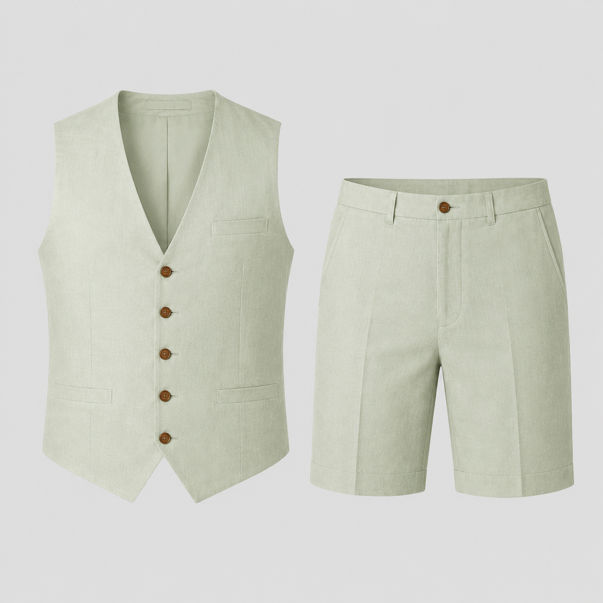 Ensemble en lin gilet et short au style intemporel homme – Exelmans