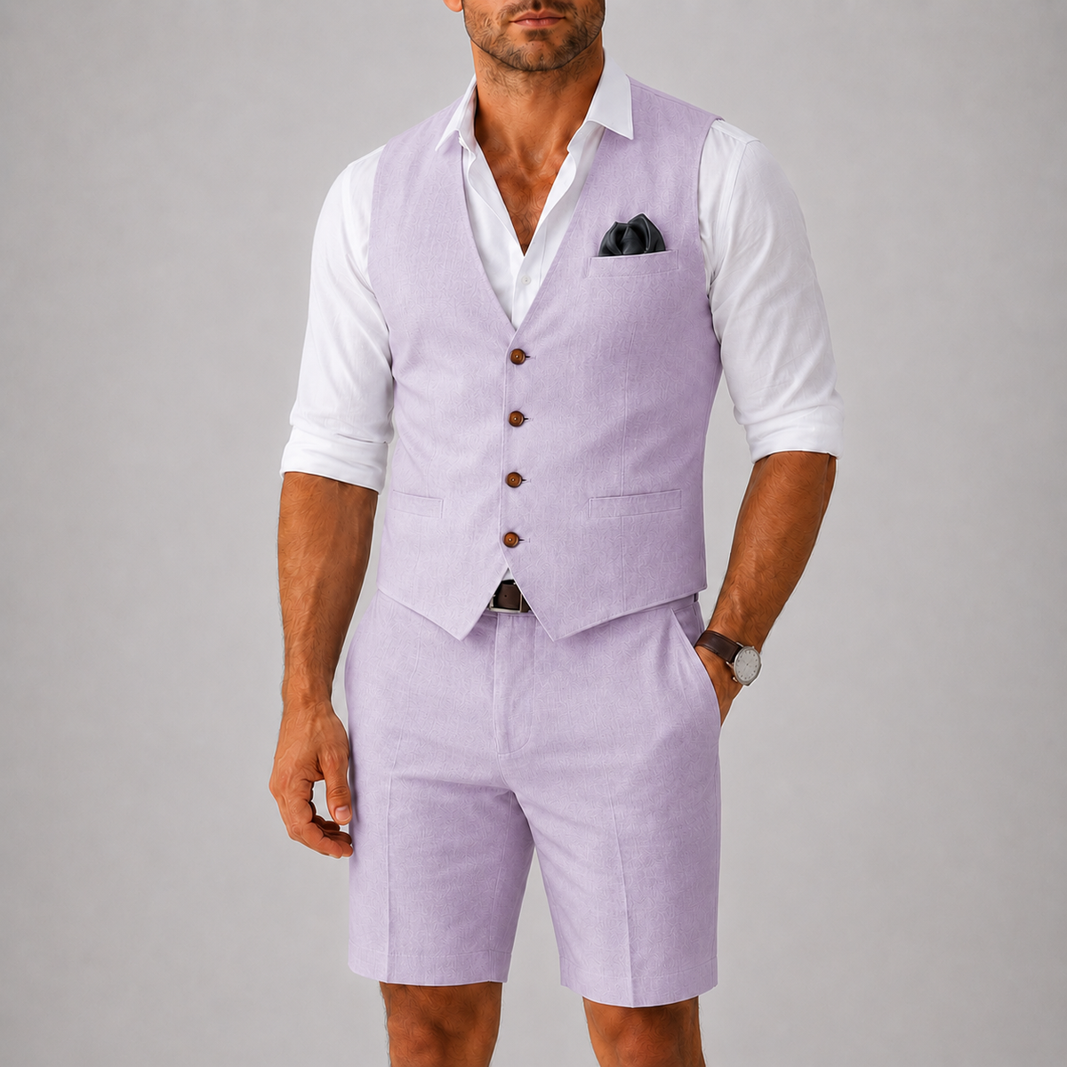 Ensemble en lin gilet et short au style intemporel homme – Exelmans