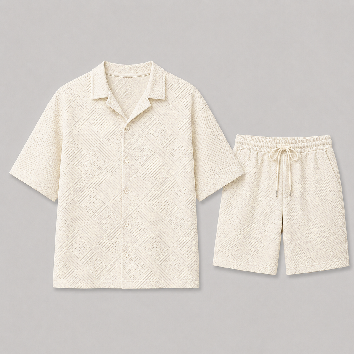 Ensemble chemise et short assortis d'été coupe relaxée homme – Seignosse