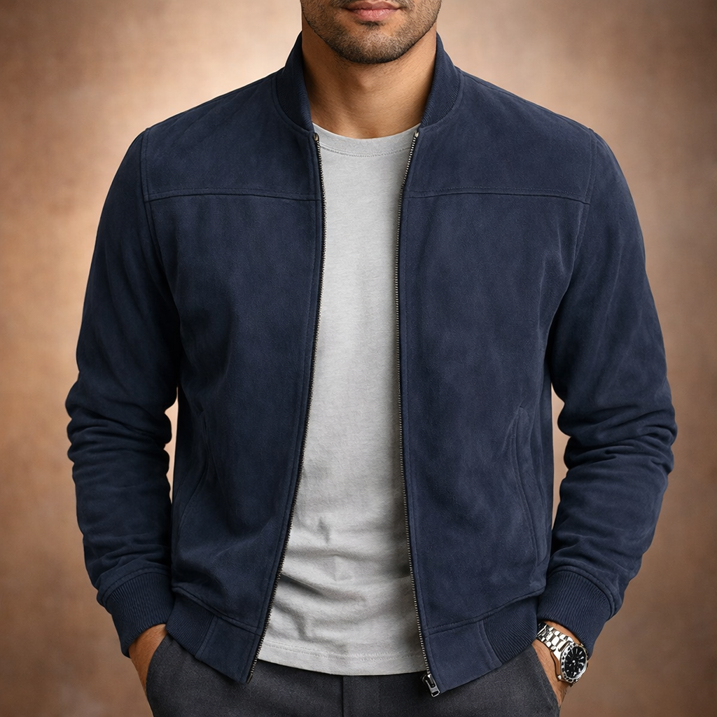 Blouson bomber effet daim léger mi-saison au style intemporel homme – Grenelle