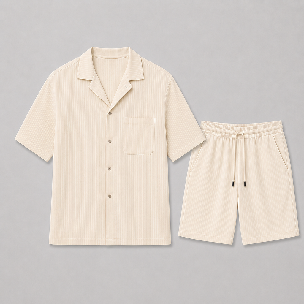 Ensemble chemise à manches courtes et short au style intemporel homme – Lamballe