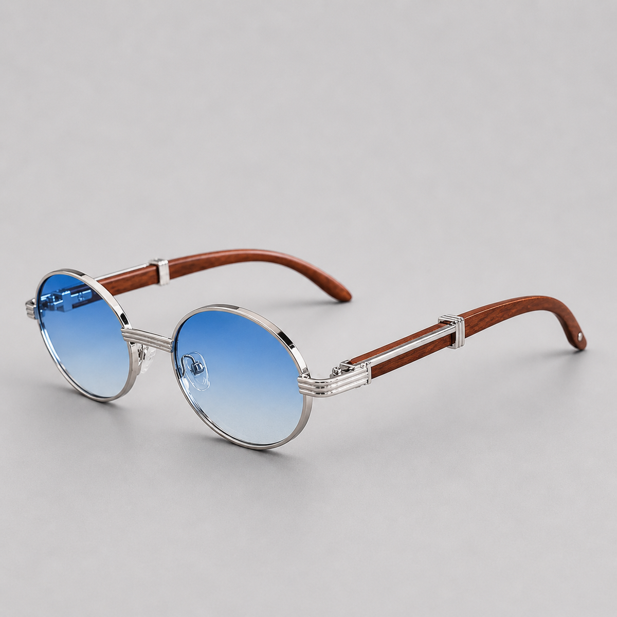 Lunettes de soleil rondes monture métallique style sobre et élégant homme – Mâcon