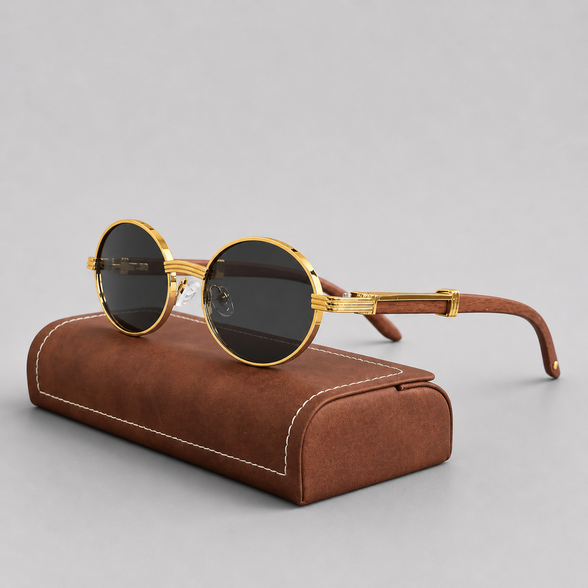 Lunettes de soleil rondes monture métallique style sobre et élégant homme – Mâcon