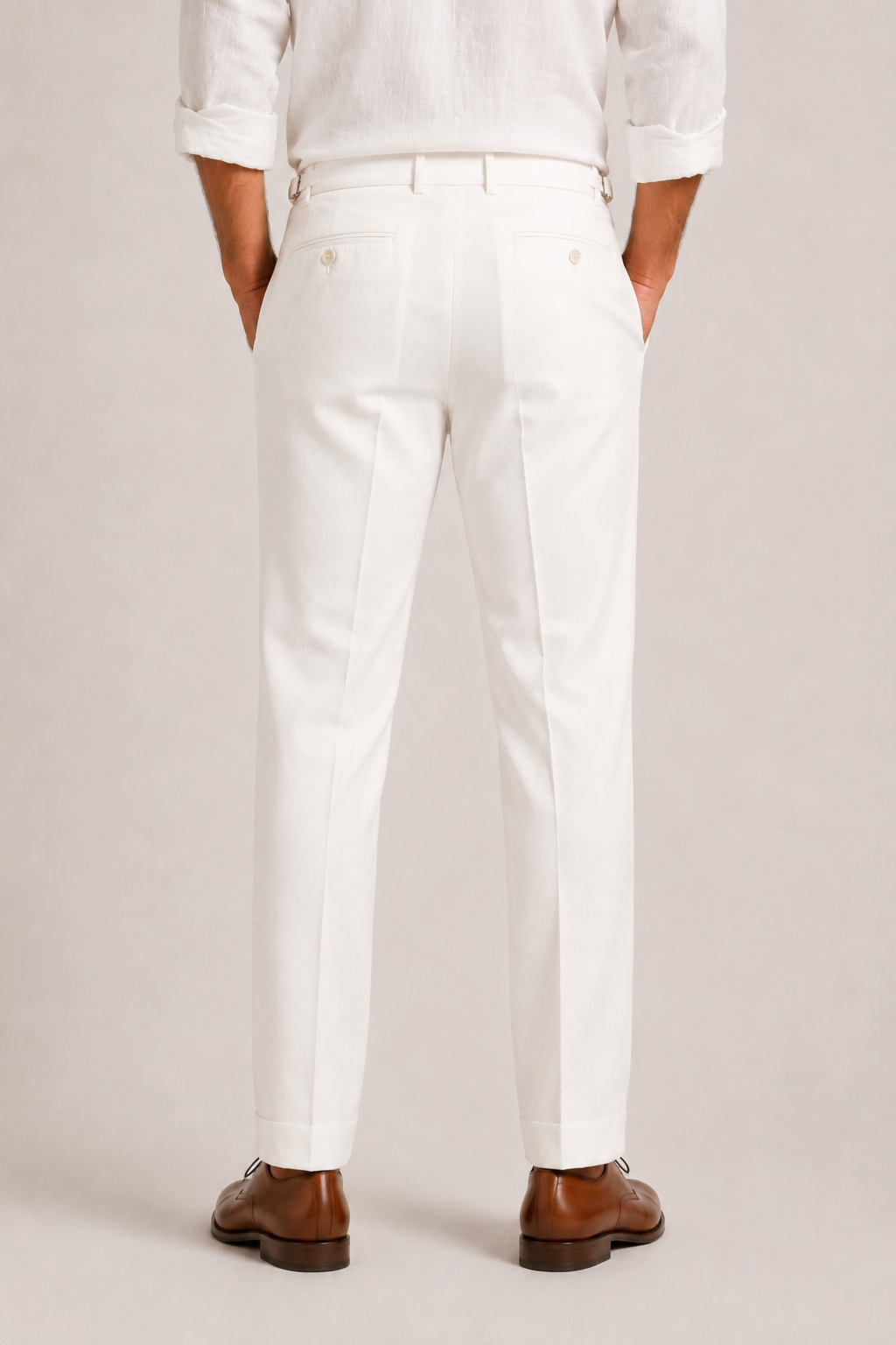 Pantalon en lin à double pli coupe droite pour l'été élégance naturelle homme – Hennebont