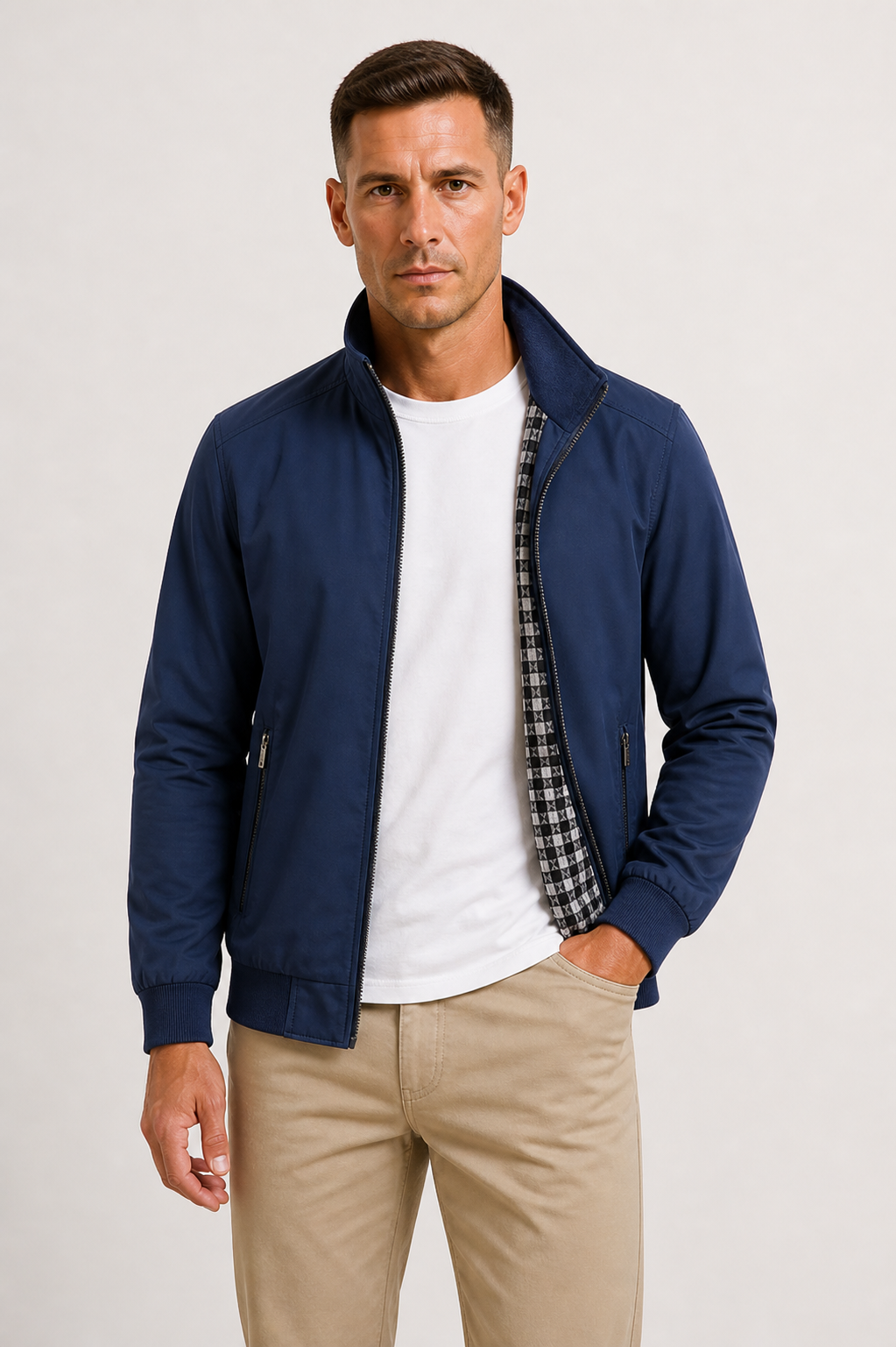 Veste mi-saison coupe nette pour le quotidien au chic discret homme – Riez