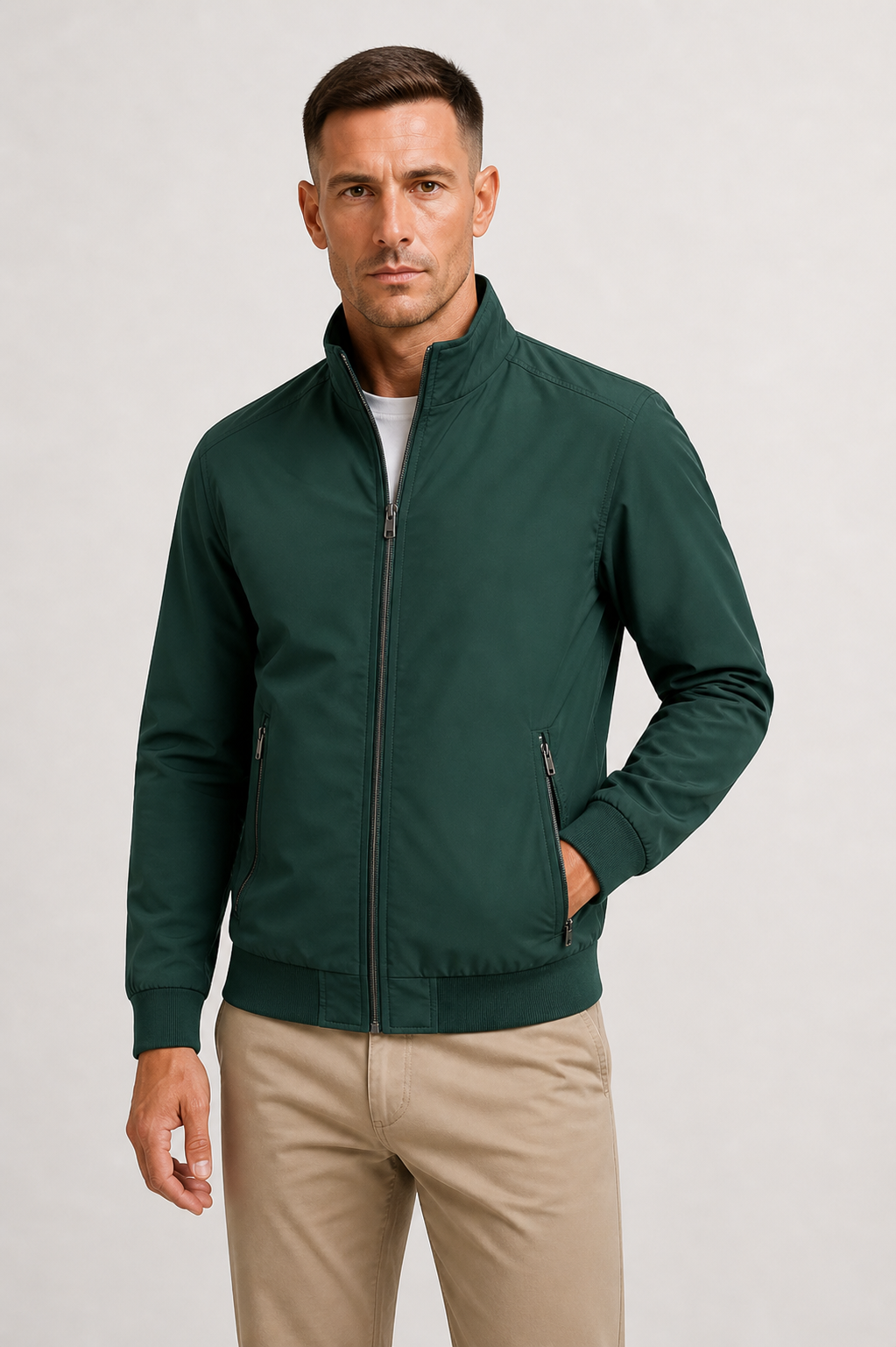 Veste mi-saison coupe nette pour le quotidien au chic discret homme – Riez