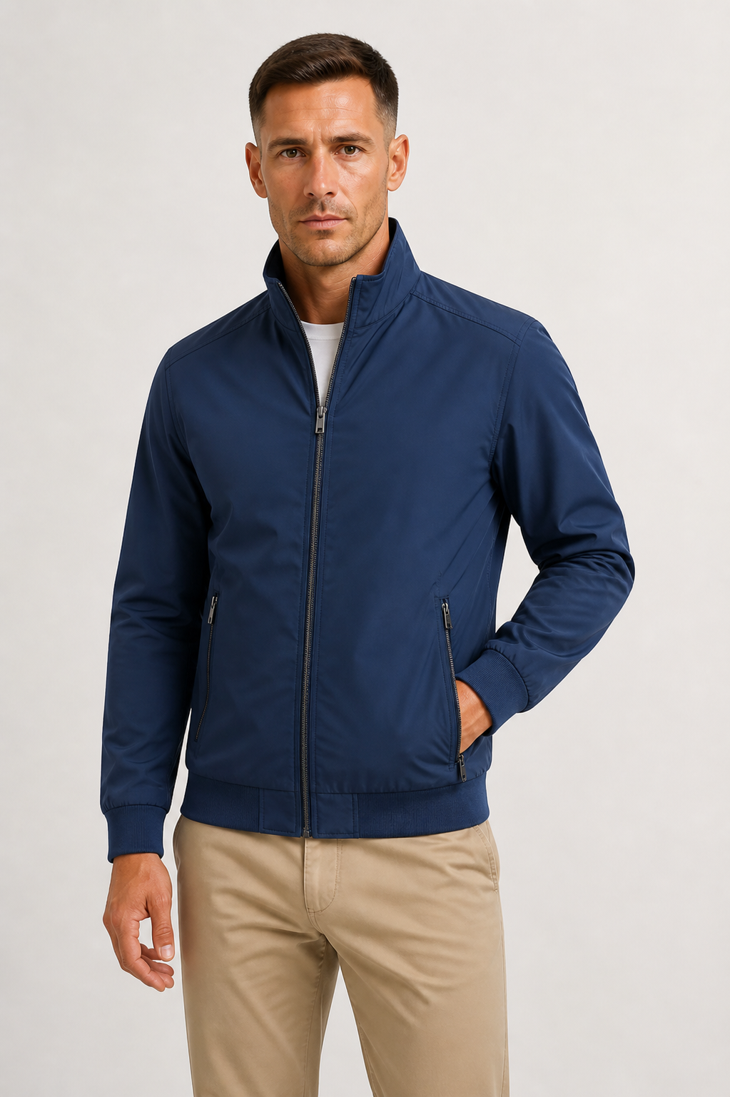 Veste mi-saison coupe nette pour le quotidien au chic discret homme – Riez