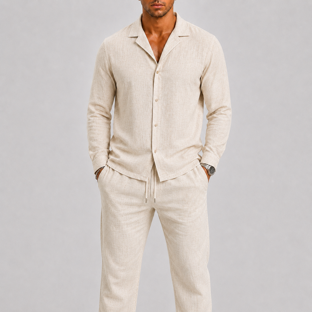 Ensemble chemise col cubain et pantalon en lin homme – Raspail